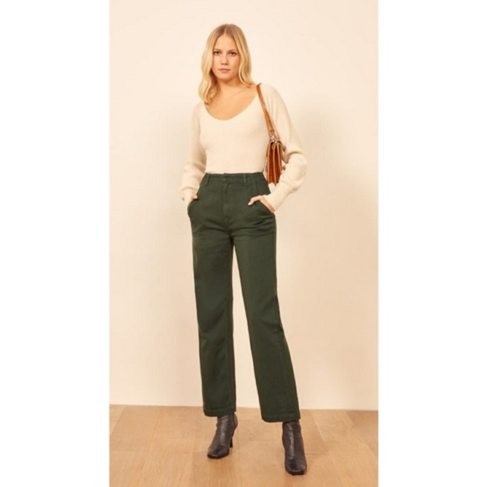 NEW • Reformation • Lani Work Pant Forest Green 28